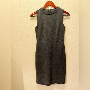 LOFT Textured Charcoal Sleeveless Sheath Dress